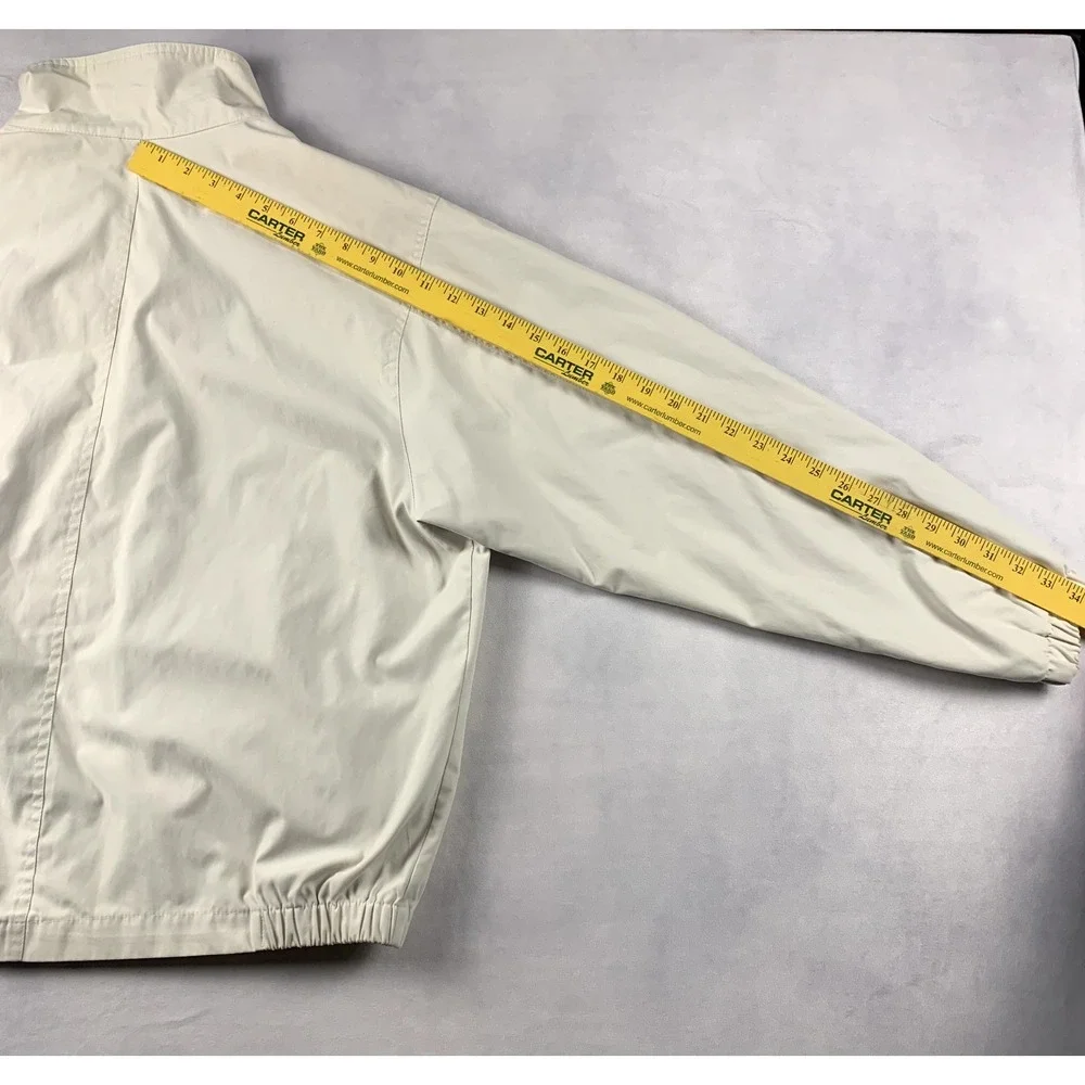 London Fog Windbreaker Jacket Mens Large Beige Lightweight Bomber 90s‎ Vintage